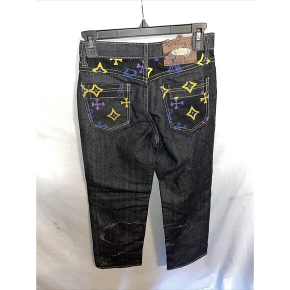 Ruthless Art Men’s Embellished Jeans Size 29x30 Black Streetwear Grunge City - Picture 8 of 12